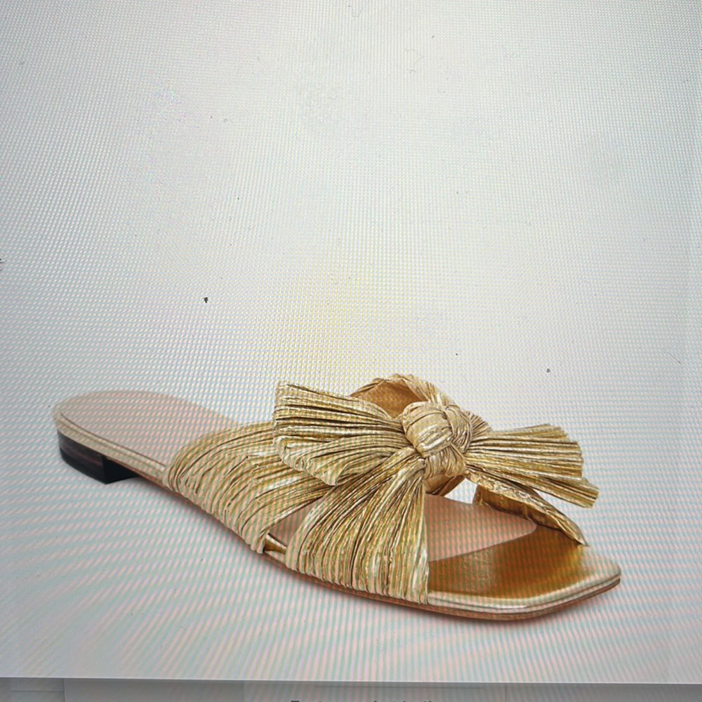 Loeffler Randall Gold Daphne Knot Flat Sandal NWOT